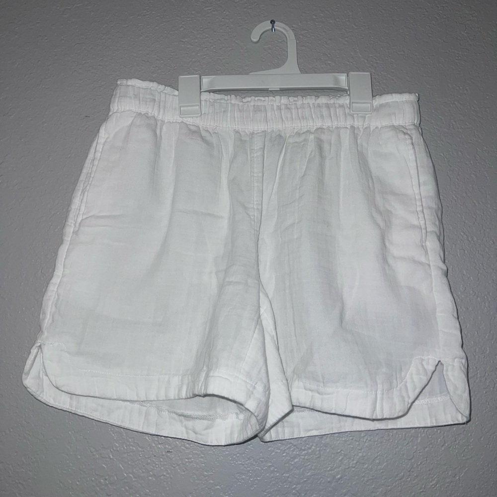 Old Navy White Women's Linen-Blend Elastic Waist Shorts